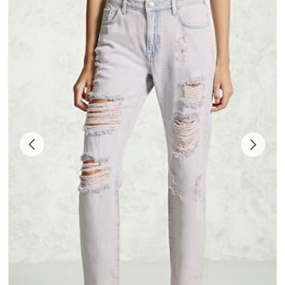 Pink-faded Distressed Jeans - Picture 3 of 6